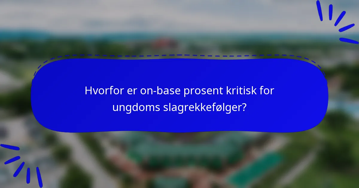 Hvorfor er on-base prosent kritisk for ungdoms slagrekkefølger?
